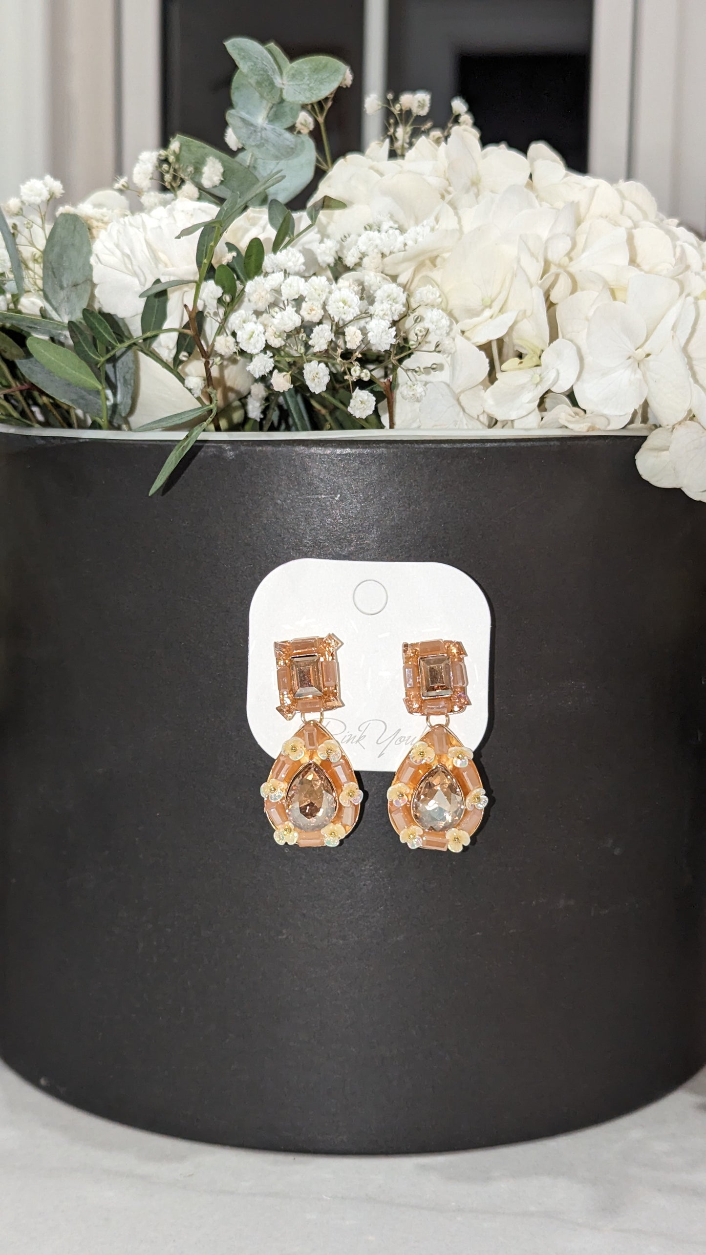 Large gold glass earrings