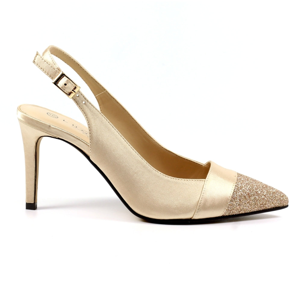 Rowena champagne court slingback
