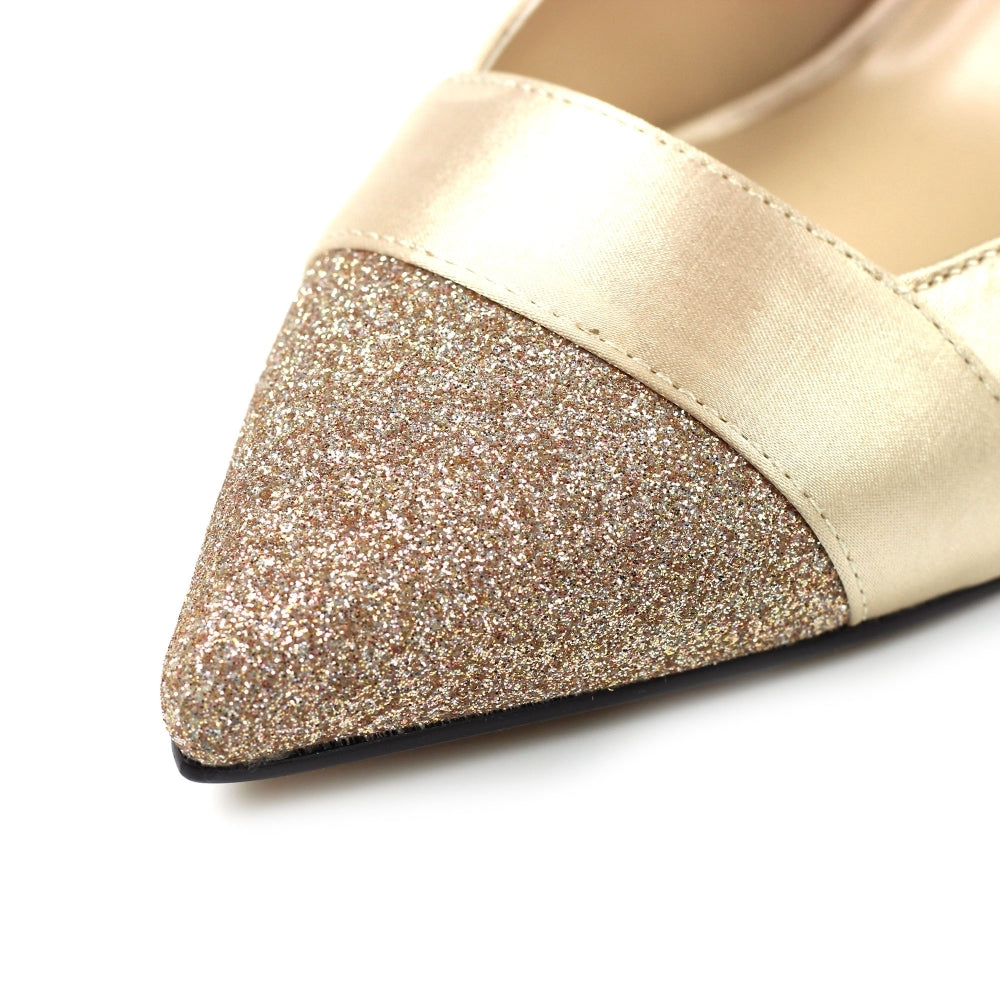 Rowena champagne court slingback