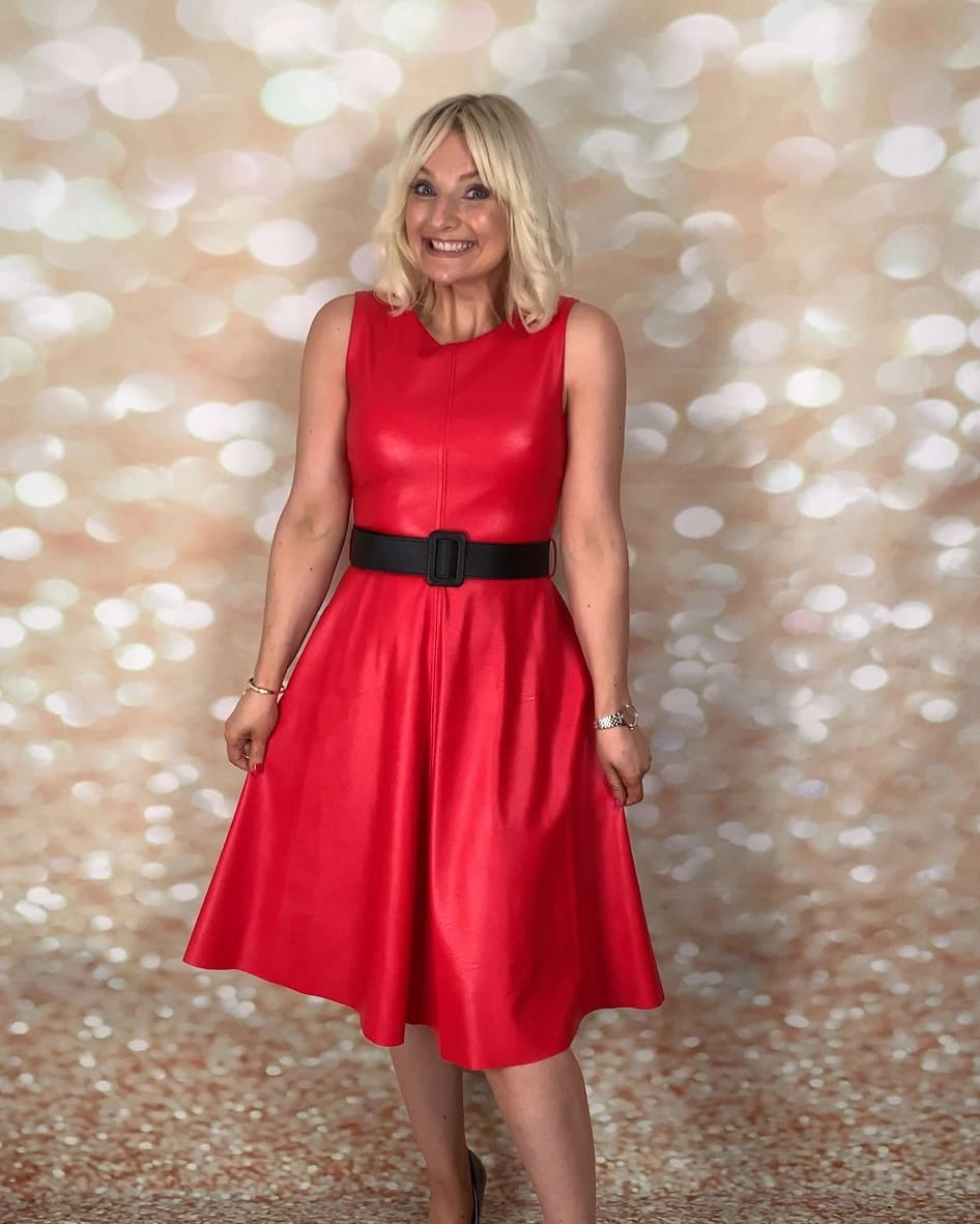 Rhinocinento red leatherette dress