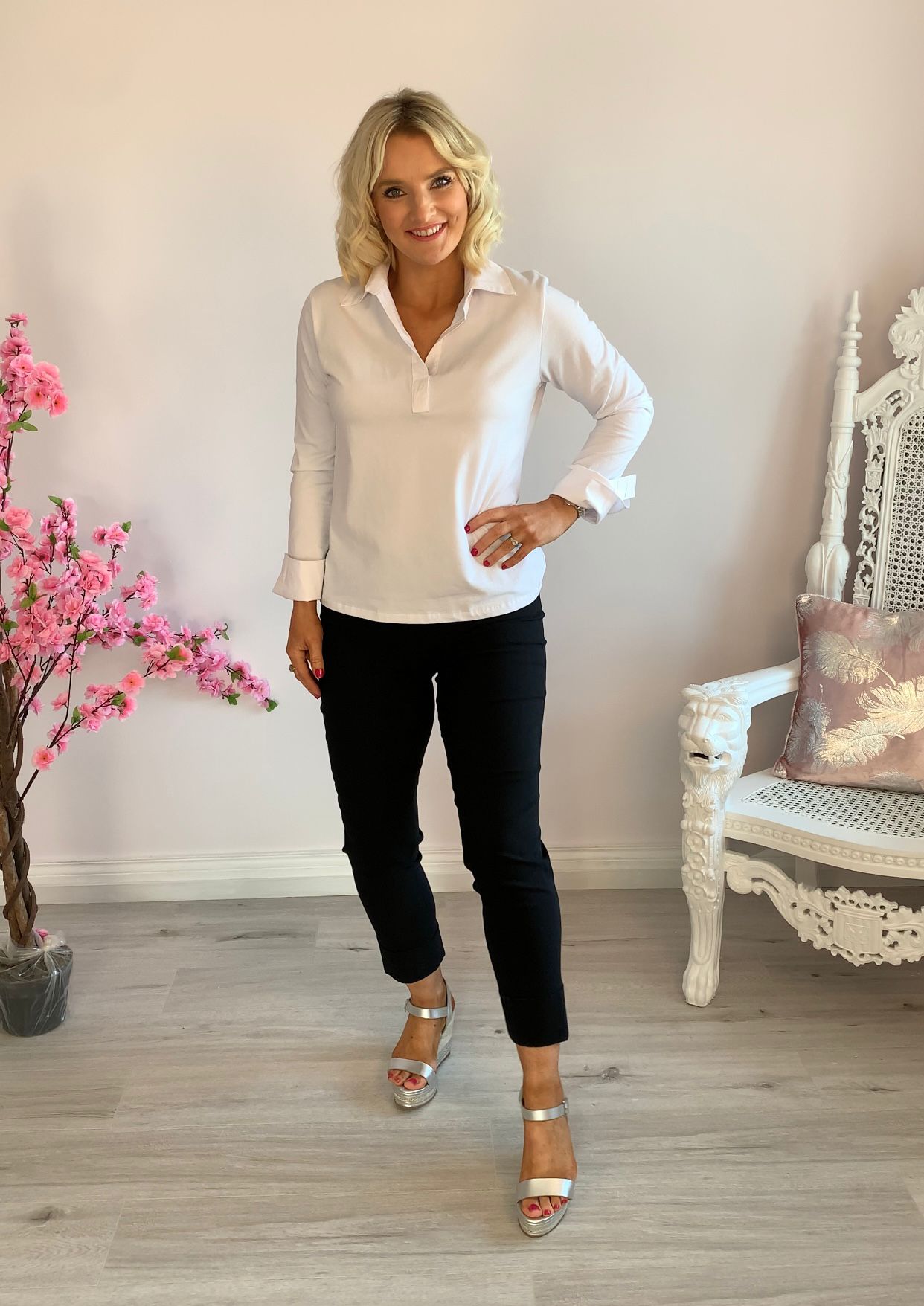 Robell navy bella trouser