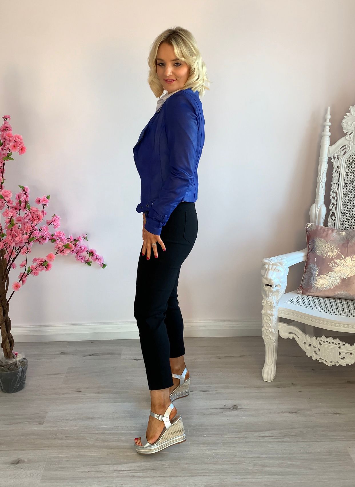 Robell navy bella trouser