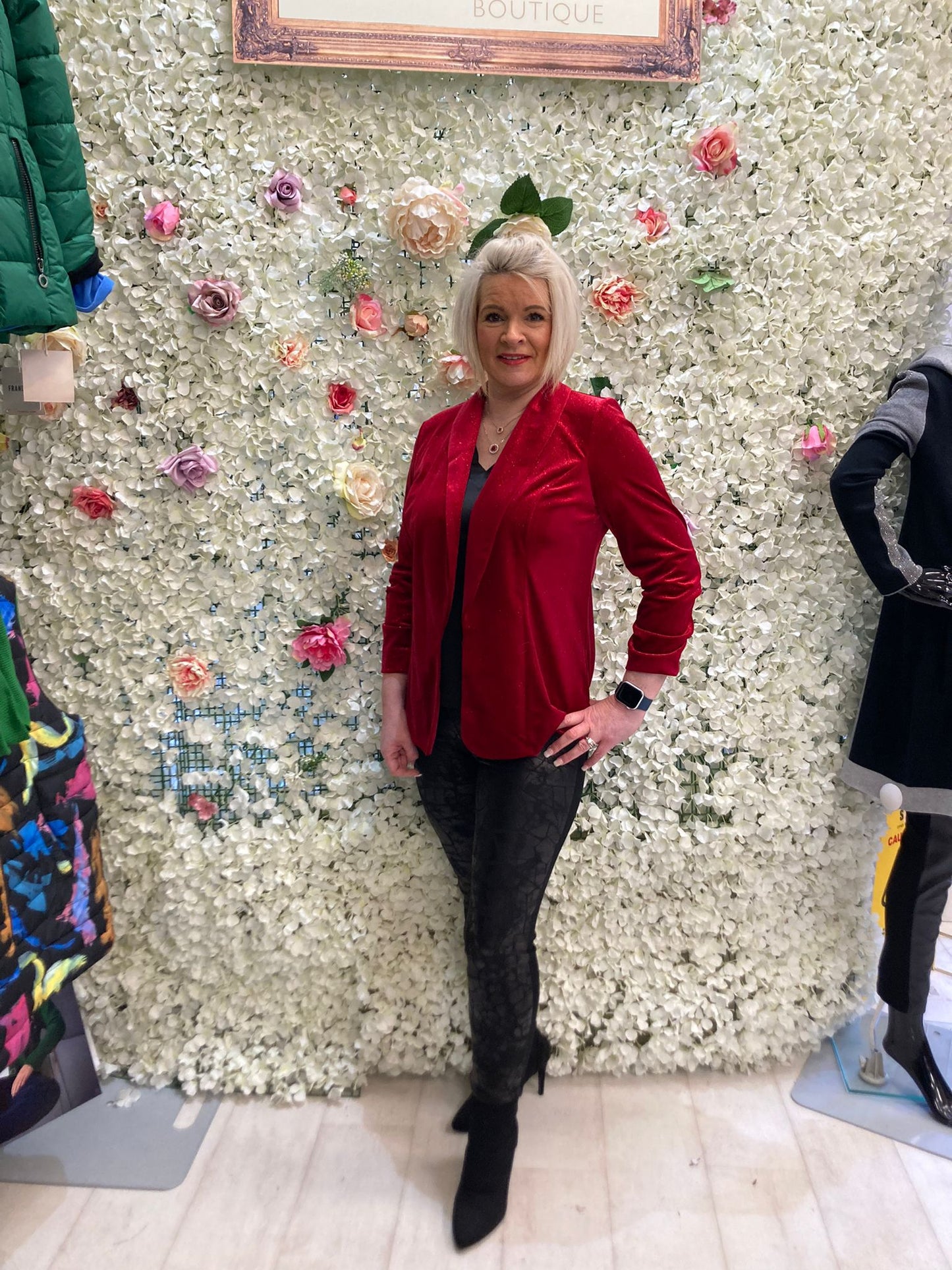 Fm red velvet jacket