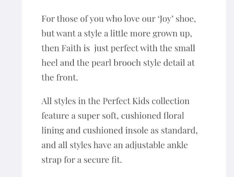 Beth first communion shoe