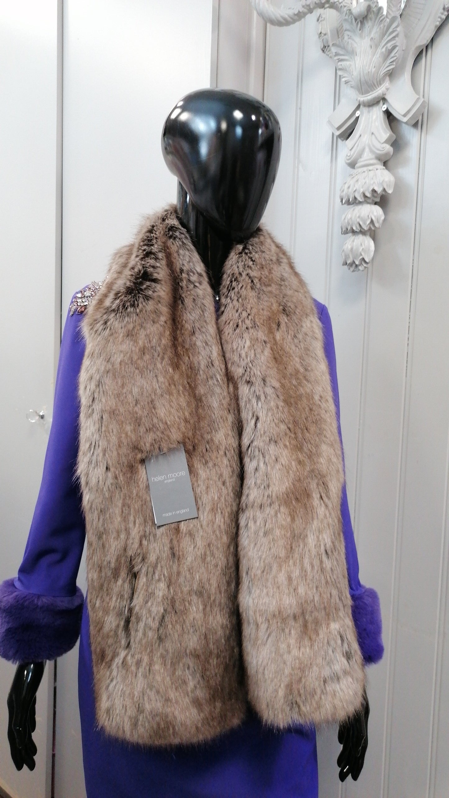 faux fur truffle pocket wrap