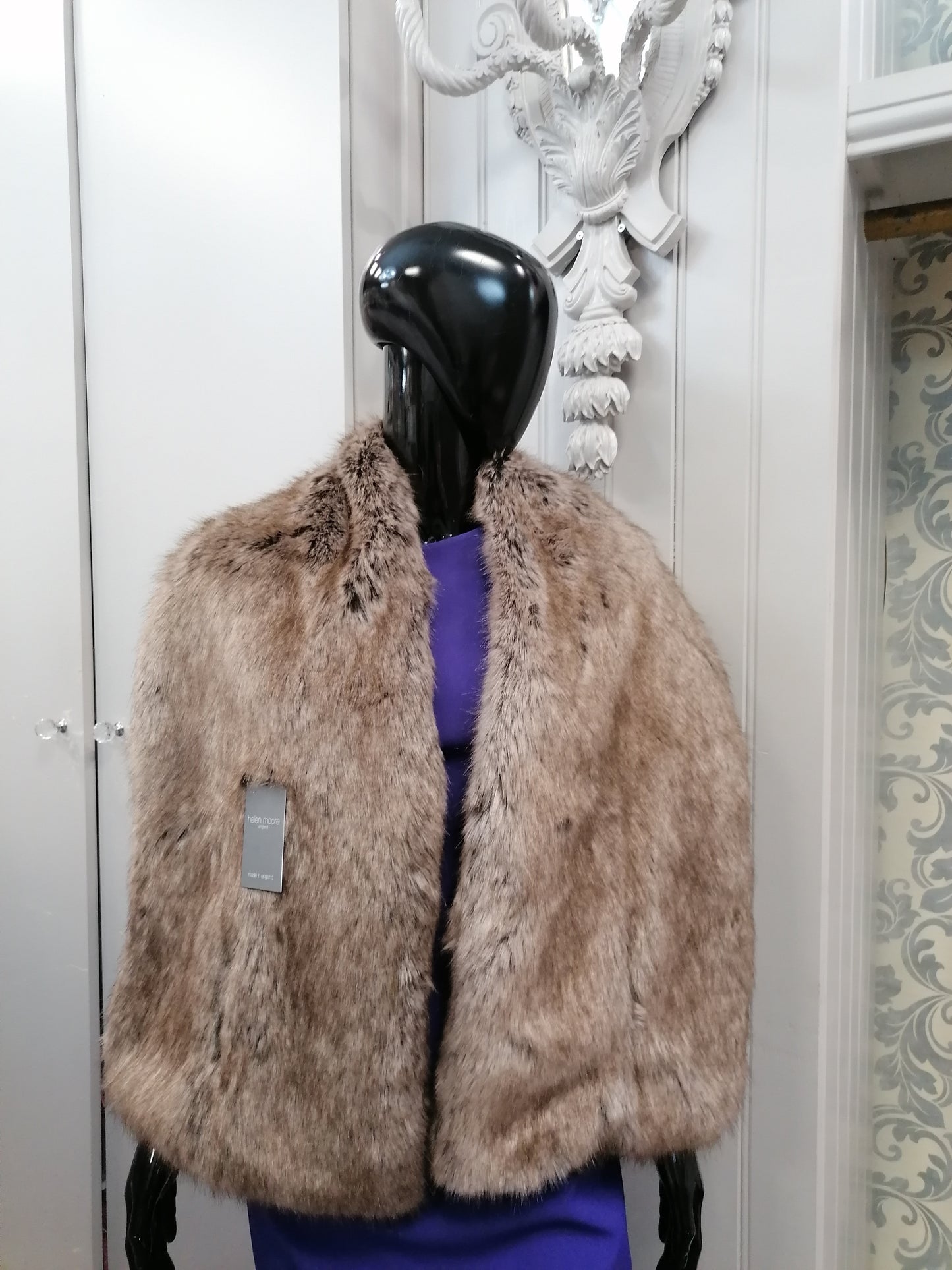 faux fur truffle pocket wrap