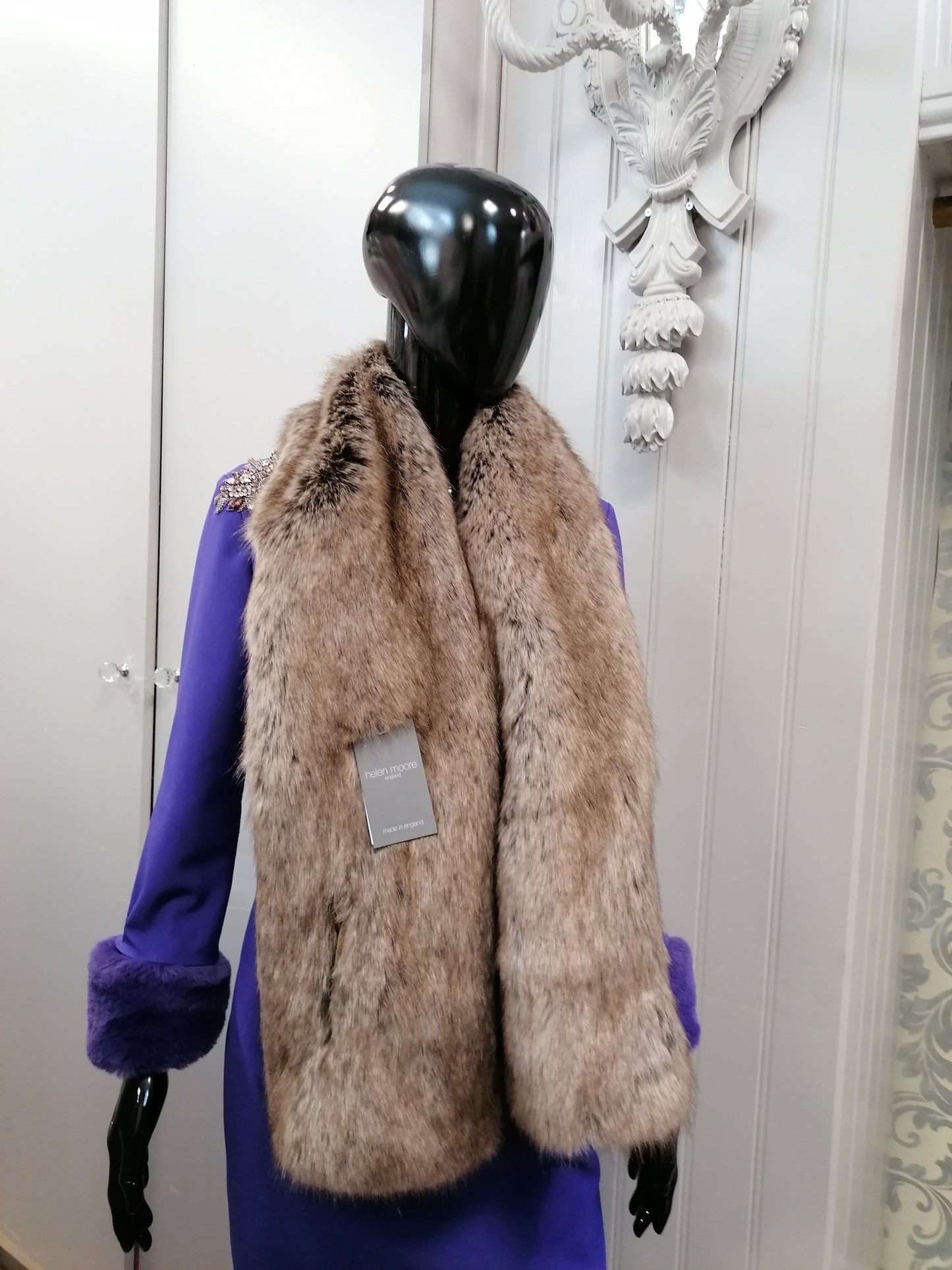 faux fur truffle pocket wrap
