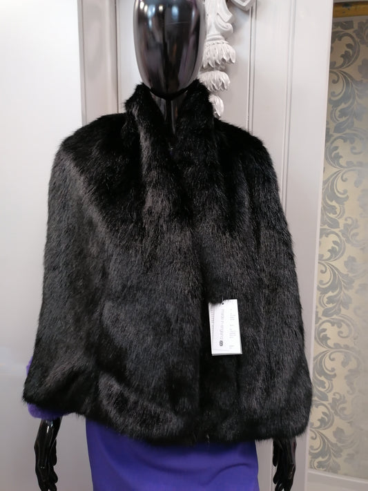 black faux fur wrap