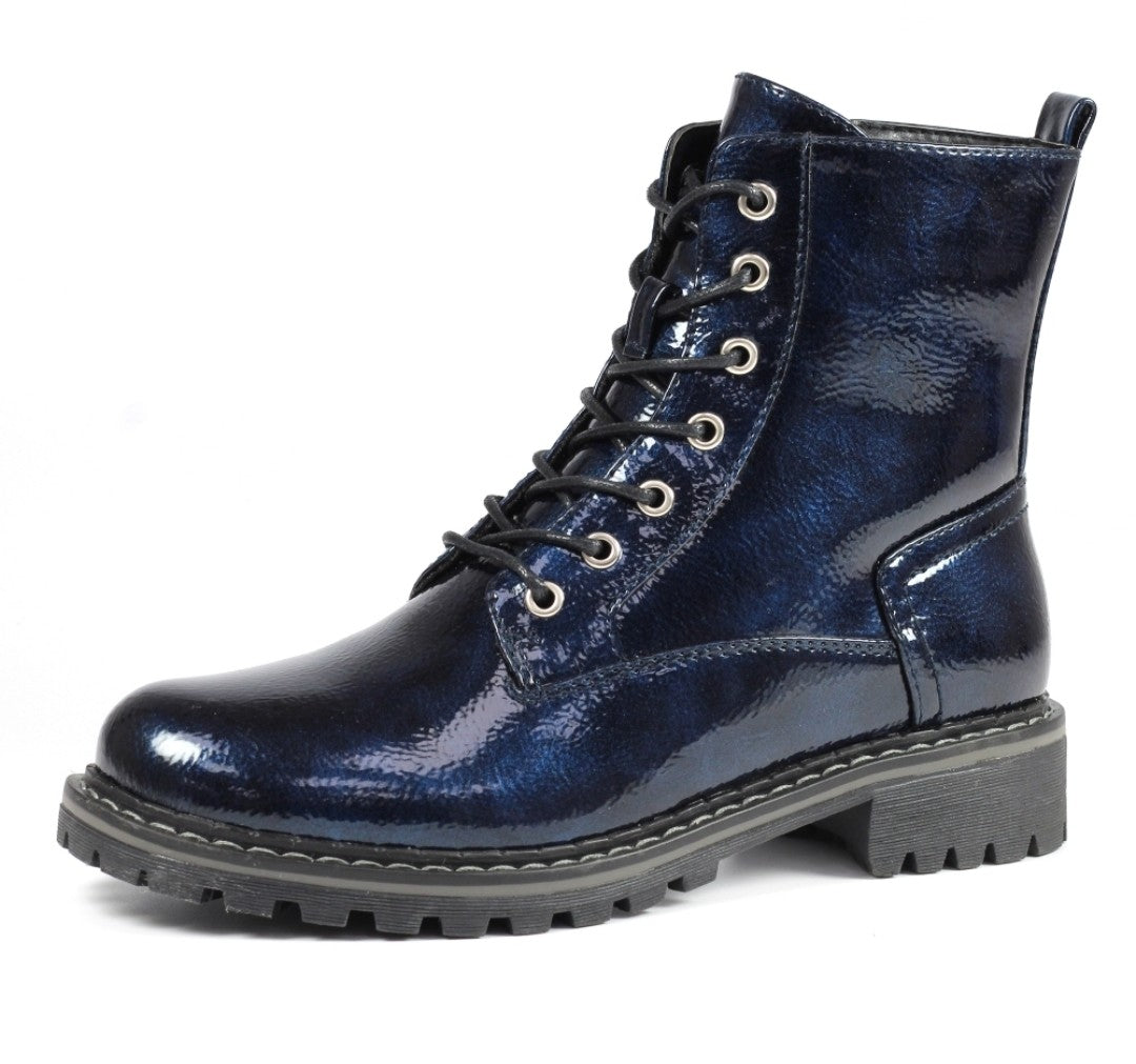 Nala navy patent boot