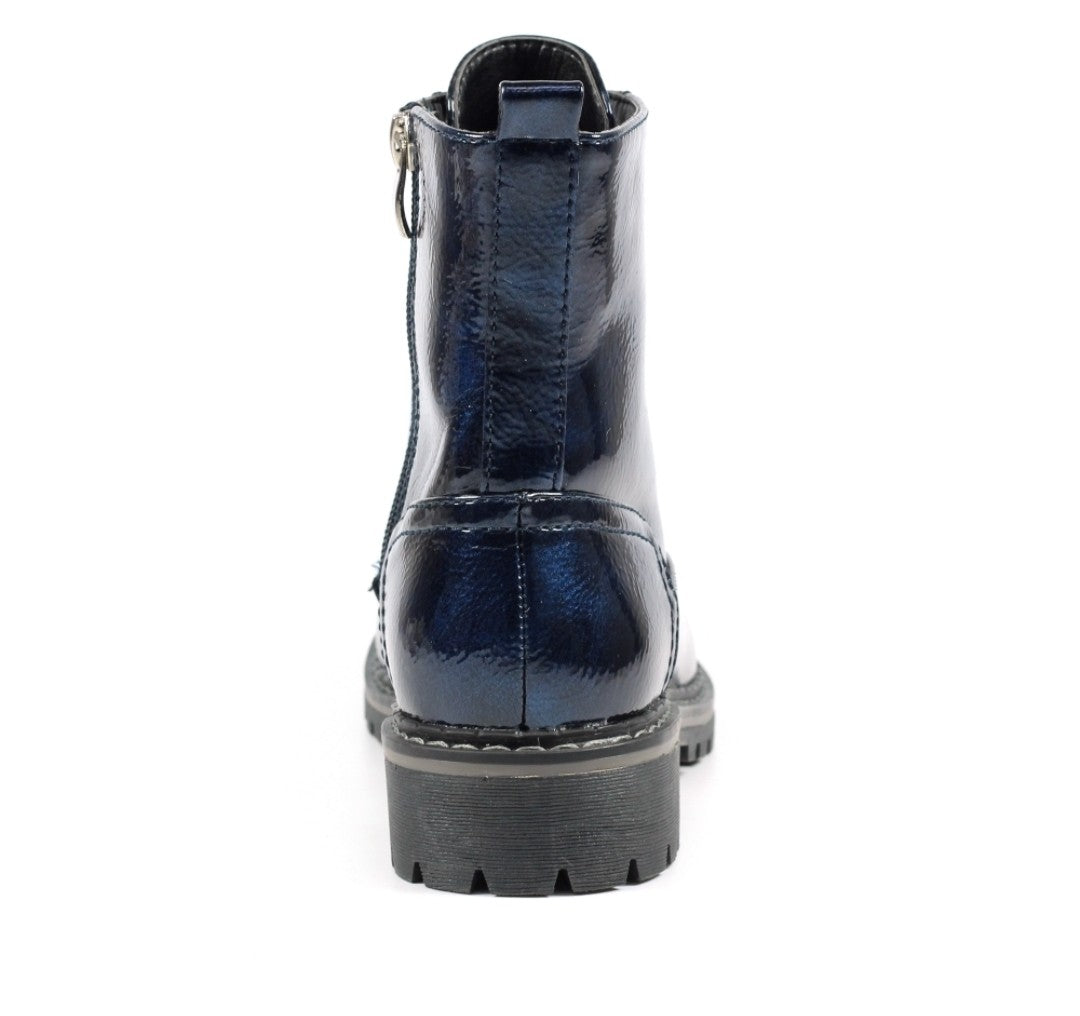 Nala navy patent boot