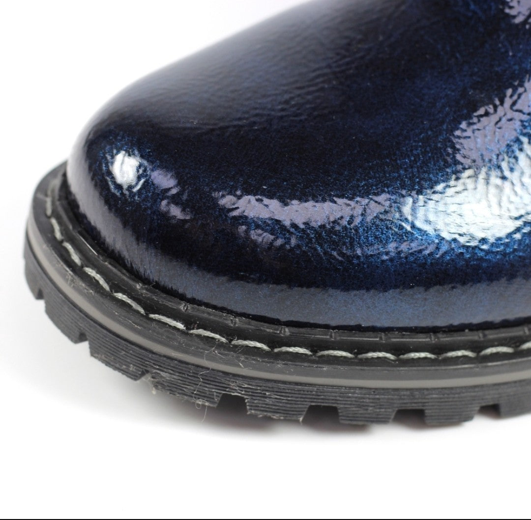 Nala navy patent boot