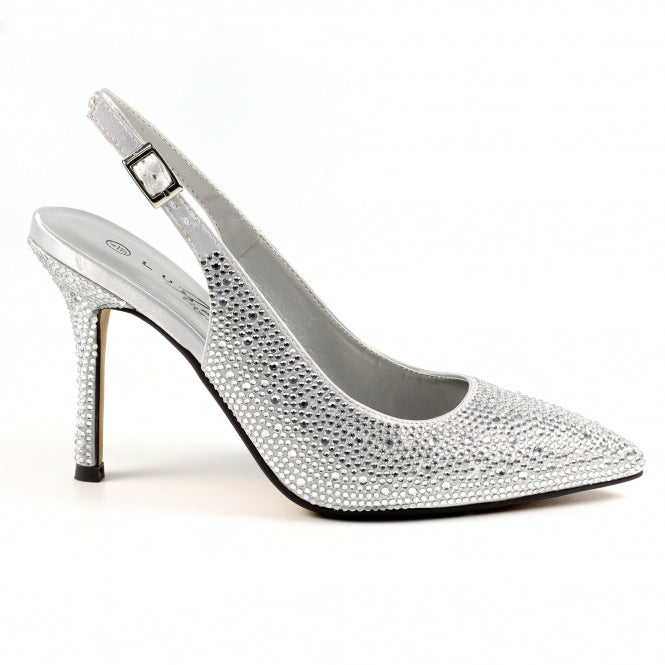 Rubiya silver slingback shoe