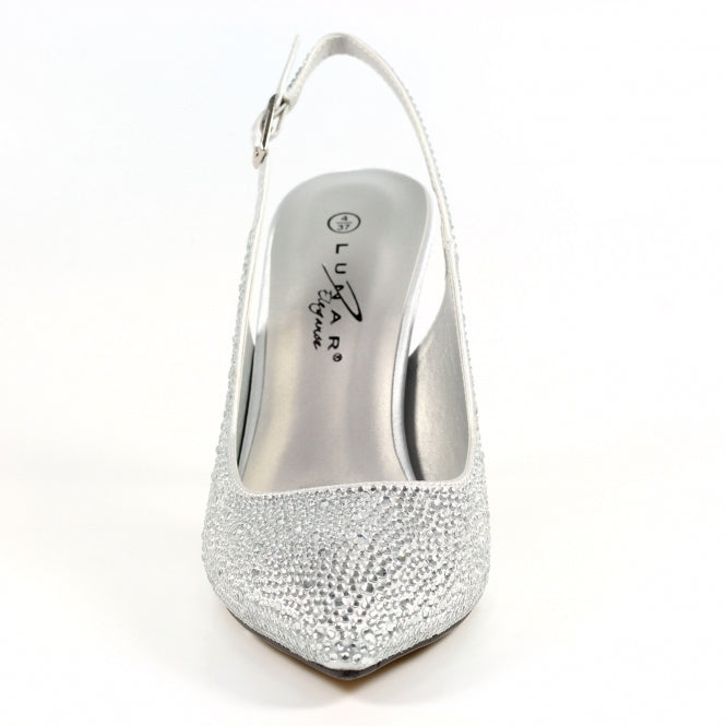 Rubiya silver slingback shoe